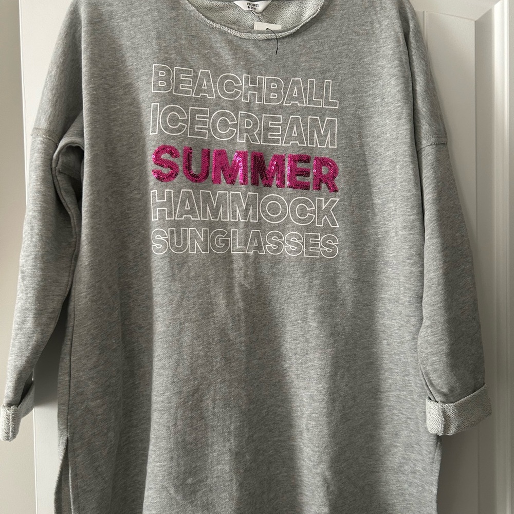 Crown & Ivy Gray Sweatshirt with White Lettering